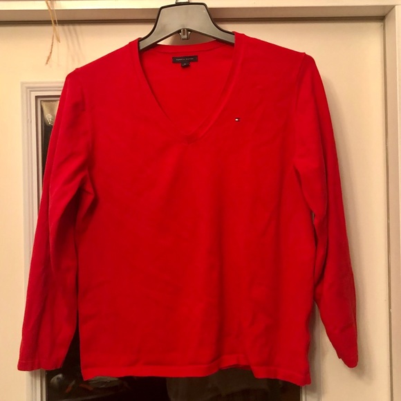 Tommy Hilfiger Red Vneck Stretch Sz XL - Picture 3 of 8